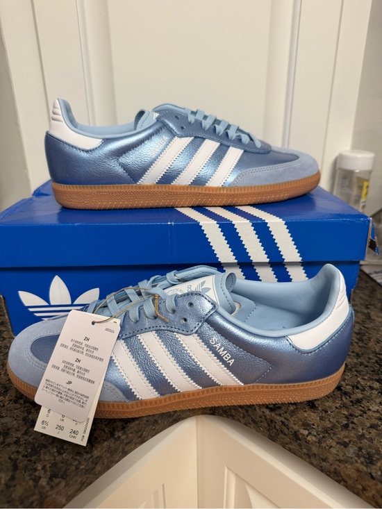 adidas Other - New In Box Adidas Samba OG J Juniors Size 6 1/2 Clesky Metallic Blue Boys Girls